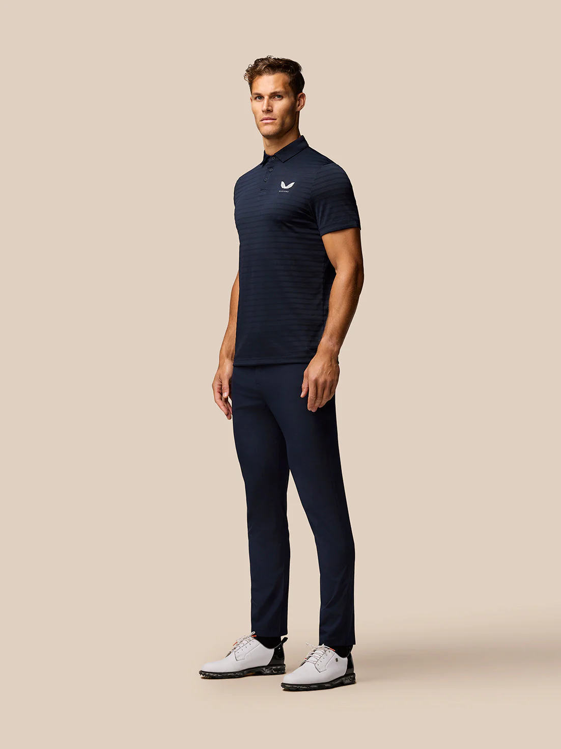 Golf Pinnacle Pique Gestreepte Polo - Mannen - Marineblauw - Image 6